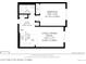 Floor plan featuring the layout of the foyer, kitchen, living/dining room, and bedroom within the unit at 1410 York St # 35, Denver, CO 80206