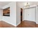 Inviting living space boasts hardwood floors, a pass-through to the kitchen, and a closet with ample storage at 1551 Larimer St # 1803, Denver, CO 80202