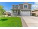 Charming two-story home with well-maintained lawn and two car garage at 9886 Ceylon Ct, Commerce City, CO 80022