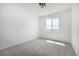 Carpeted bedroom with a modern light fixture and a large window for lots of natural light at 5688 N Killarney Ct, Aurora, CO 80019