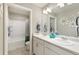 Clean bathroom with double sinks and bathtub at 43175 Merion Hills Ct, Elizabeth, CO 80107