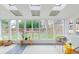 Bright sunroom with floor-to-ceiling windows, skylights, and tile floors that overlook a landscaped backyard at 5292 Lichen Pl, Boulder, CO 80301