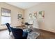Well-appointed home office with stylish decor, a modern desk, and comfortable seating at 24322 E Mineral Dr, Aurora, CO 80016