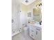 Simple bathroom with white vanity and walk-in shower at 6816 Goldbranch Dr, Niwot, CO 80503