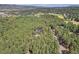 Scenic aerial view featuring a charming home nestled within a vast, green forest with picturesque mountain backdrop at 17940 Smugglers Rd, Monument, CO 80132