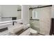 Bathroom with an oversized vessel sink, and modern glass shower at 629 Copperdale Ln, Golden, CO 80401