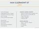 Informational real estate listing details including neighborhood amenities and house features at 1434 Clermont St, Denver, CO 80220