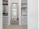 Well-organized walk-in closet with ample storage space, custom shelving, and a full-length mirror at 14593 Tango Loop, Parker, CO 80134