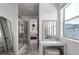 This main bathroom offers dual access, a shower, and a vanity/makeup area at 15774 W Girard Ave, Morrison, CO 80465