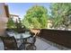 Private patio with table and chairs, perfect for outdoor dining at 10654 Ashfield St, Highlands Ranch, CO 80126