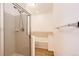 Clean bathroom featuring a glass-enclosed shower and separate tub, providing a spa-like experience at 15955 E Geddes Dr # 55, Aurora, CO 80016