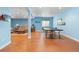 Finished basement with wood flooring, recessed lighting, and game area including a ping pong table at 1410 Exquisite St, Castle Rock, CO 80109