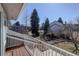 Balcony overlooking the spacious backyard and neighborhood at 9526 E Lake Ave, Greenwood Village, CO 80111