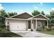 Charming single-story home with attached garage, covered porch, and well-maintained landscaping at 48245 Shetland Dr, Bennett, CO 80102
