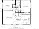 Detailed floor plan showcasing layout with dimensions of living room, kitchen, bedrooms and bathroom at 3351 S Field St # 104, Lakewood, CO 80227