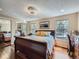 Spacious main bedroom with natural light, wood floors, and a large mirrored closet at 7872 S Hill Dr, Littleton, CO 80120
