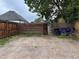 Gravel backyard with wood fence and alley access for parking at 4875 Lowell Blvd, Denver, CO 80221