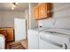 Utility room features a washer, dryer, and utility sink at 5129 S Tom Bay Rd, Bennett, CO 80102