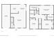 Detailed two-story floor plan showcasing the layout of the kitchen, living room, bedrooms, and bathrooms at 5225 E 100Th Dr, Thornton, CO 80229