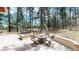 Stylish outdoor fire pit with stone surround, ideal for gatherings and relaxing evenings at 4456 Mohawk Dr, Larkspur, CO 80118