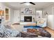 A living room featuring a fireplace, hardwood floors, and comfortable seating at 6248 S Coventry Ln, Littleton, CO 80123