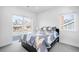 This bright bedroom features large windows and a cozy blue patterned bed at 872 S Vine St, Denver, CO 80209