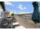 Deck with patio furniture and view at 6845 W Evans Ave, Denver, CO 80227