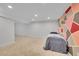 Spacious bedroom featuring carpeted floors, recessed lighting, and a colorful wall at 11000 Eudora Cir, Thornton, CO 80233