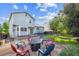 Relaxing backyard with stone patio, dining area and outdoor fire pit at 23634 Broadmoor Dr, Parker, CO 80138
