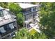 Aerial view of contemporary home with multiple balconies and beautifully landscaped yard at 4506 N Vrain St, Denver, CO 80212