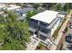 Aerial view of the modern house, showcasing its balconies and landscaped surroundings at 4506 N Vrain St, Denver, CO 80212