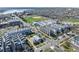 This aerial view displays the property's proximity to the nearby lake and surrounding community at 1745 Irving St, Denver, CO 80204