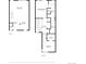 Two-story floor plan highlighting the living room, kitchen, bedrooms, and bathrooms at 3133 Blake St # 3, Denver, CO 80205