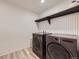 Modern laundry room features new washer and dryer at 9099 Sedalia St, Commerce City, CO 80022