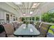 Spacious covered patio with a dining area and a view of the lush backyard, perfect for outdoor gatherings at 721 Park Ln, Lakewood, CO 80214
