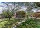 View of a backyard with a small storage shed and trees at 1334 Xavier St, Denver, CO 80204