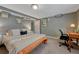 A modern bedroom featuring wood paneling and closet doors at 1334 Xavier St, Denver, CO 80204