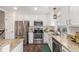 Stylish kitchen with stainless appliances, white cabinets, and granite countertops at 10370 Routt St, Westminster, CO 80021