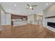 Kitchen and living area offers modern fixtures, stainless appliances, and an open concept at 7646 Greenwater Cir, Castle Rock, CO 80108