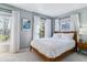 Inviting bedroom with natural light, crisp white bedding, and two large windows with bright curtains at 2831 Spruce St, Denver, CO 80238