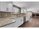 View of kitchen featuring white cabinets, granite counters, and stainless steel appliances at 3653 E 133Rd Ct, Thornton, CO 80241