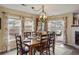 Dining area with wood table and views of the backyard at 5671 Raleigh Cir, Castle Rock, CO 80104