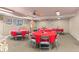 Event room featuring set tables, ceiling fans, and natural light at 31719 Rocky Village Dr # 317, Evergreen, CO 80439