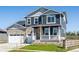 Beautiful two-story home with a stone accent, covered porch, and a well-maintained lawn at 1102 Ridgefield Dr, Berthoud, CO 80513