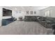 Finished basement area featuring a large sectional sofa, TV and rec area at 3656 E 134Th Dr, Thornton, CO 80241