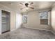 Bedroom featuring neutral walls, carpeted floor, and a ceiling fan, providing a comfortable space at 848 Mockingbird Ln, Brighton, CO 80601