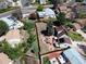 Aerial view highlighting the backyard space, patio, and location within a suburban community at 4383 S Eagle Cir, Aurora, CO 80015