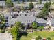 Aerial view of townhome complex featuring well-maintained lawns and private fenced backyards at 1148 S Ventura Cir # C, Aurora, CO 80017