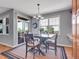 Dining room with sliders to the deck and a table for four at 2485 Greensborough Cir, Highlands Ranch, CO 80129