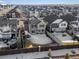 Aerial view of a residential neighborhood with fenced yards, modern homes, and well-maintained landscapes at 21901 E 42Nd Pl, Aurora, CO 80019